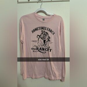 Pink Graphic Long Sleeve Shirt